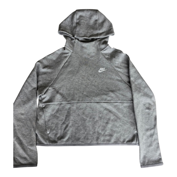 Nike Tech Fleece Pullover Hoodie Size M Grey Heather Sportswear Womens - Picture 1 of 15